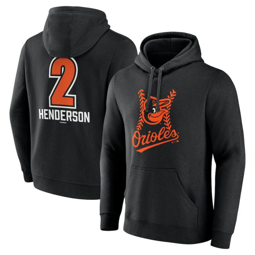 Gunnar Henderson Baltimore Orioles Fastball Player Name & Number Pullover Hoodie - Black