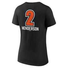 Gunnar Henderson Baltimore Orioles Women's Fastball Player Name & Number V-Neck T-Shirt - Black