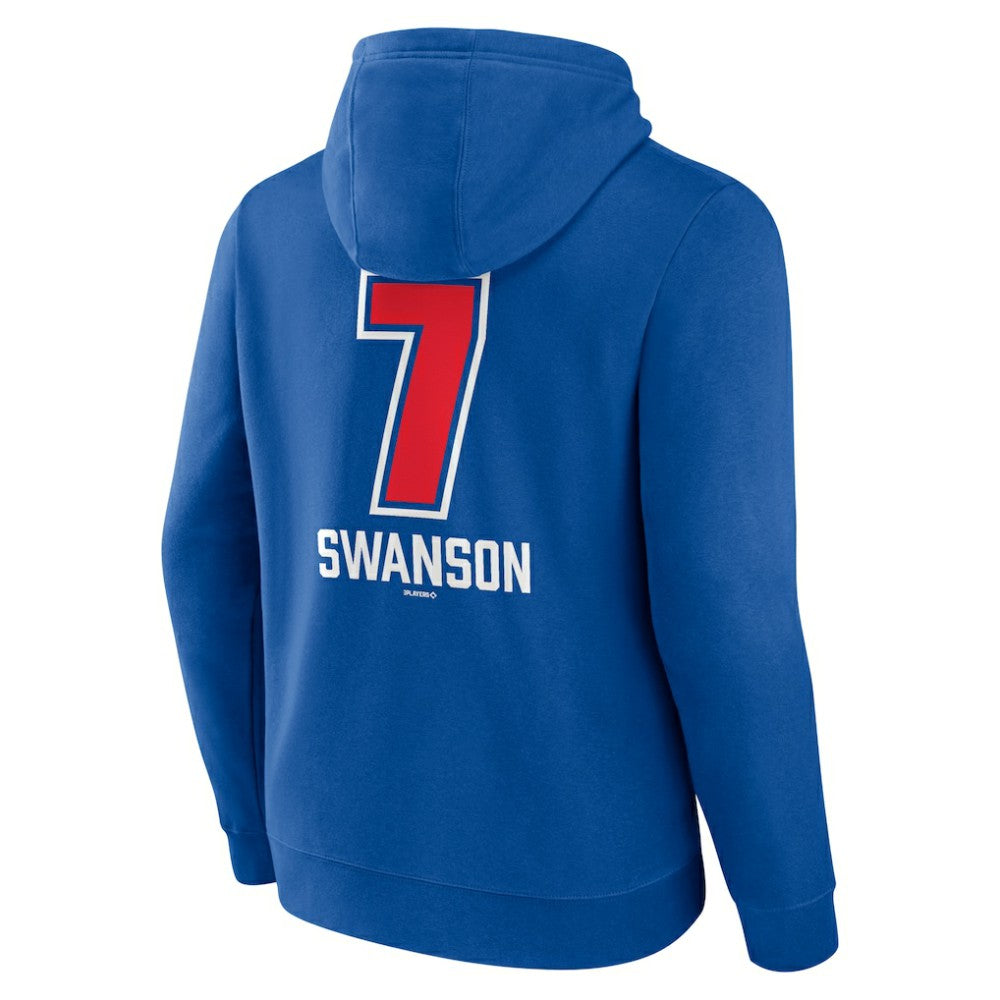 Dansby Swanson Chicago Cubs Fastball Player Name & Number Pullover Hoodie - Royal