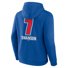 Dansby Swanson Chicago Cubs Fastball Player Name & Number Pullover Hoodie - Royal