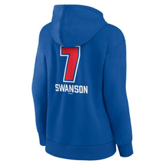 Dansby Swanson Chicago Cubs Women's Fastball Player Name & Number Pullover Hoodie - Royal