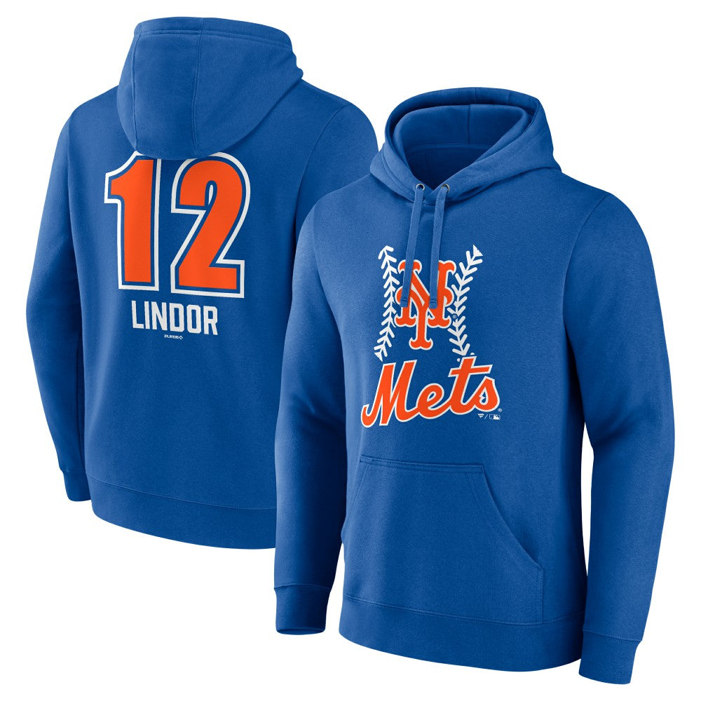 Francisco Lindor New York Mets Fastball Player Name & Number Pullover Hoodie - Royal