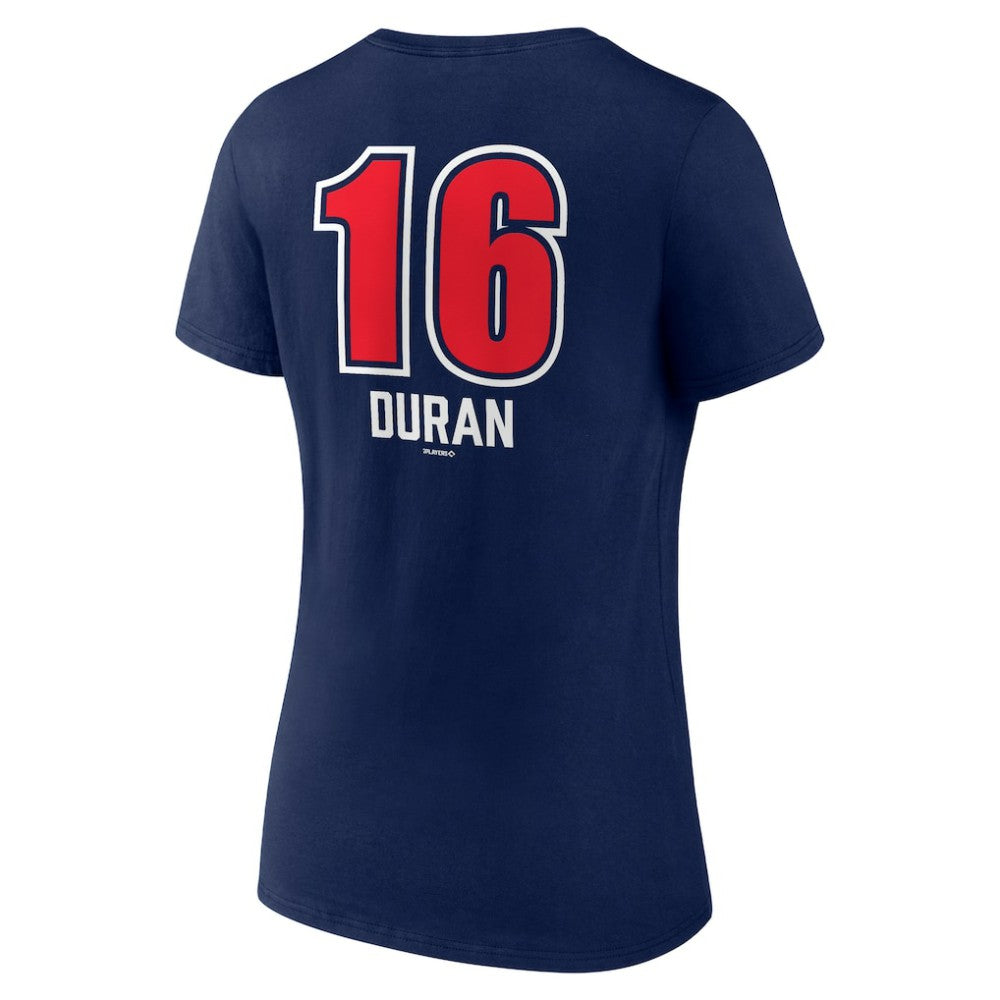 Jarren Duran Boston Red Sox Women's Fastball Player Name & Number V-Neck T-Shirt - Navy