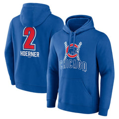 Nico Hoerner Chicago Cubs Fastball Player Name & Number Pullover Hoodie - Royal