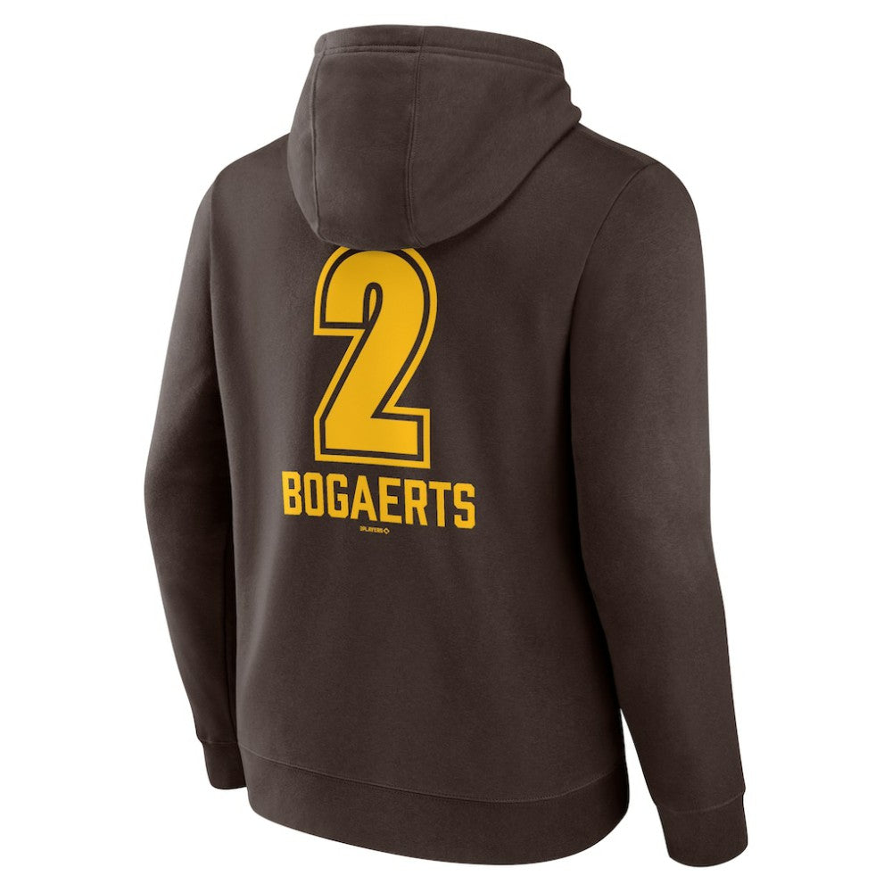 Xander Bogaerts San Diego Padres Fastball Player Name & Number Pullover Hoodie - Brown