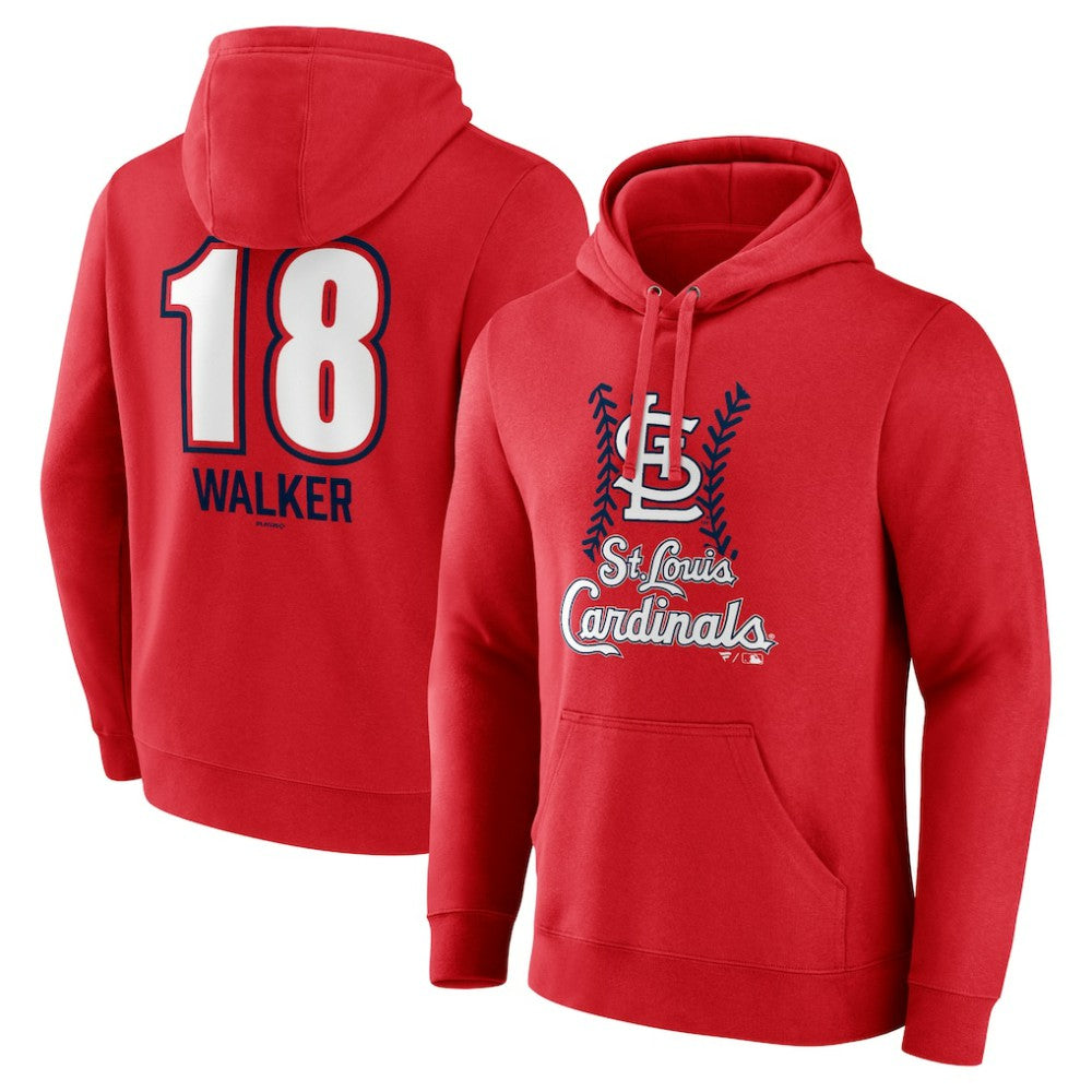Jordan Walker St. Louis Cardinals Fastball Player Name & Number Pullover Hoodie - Red