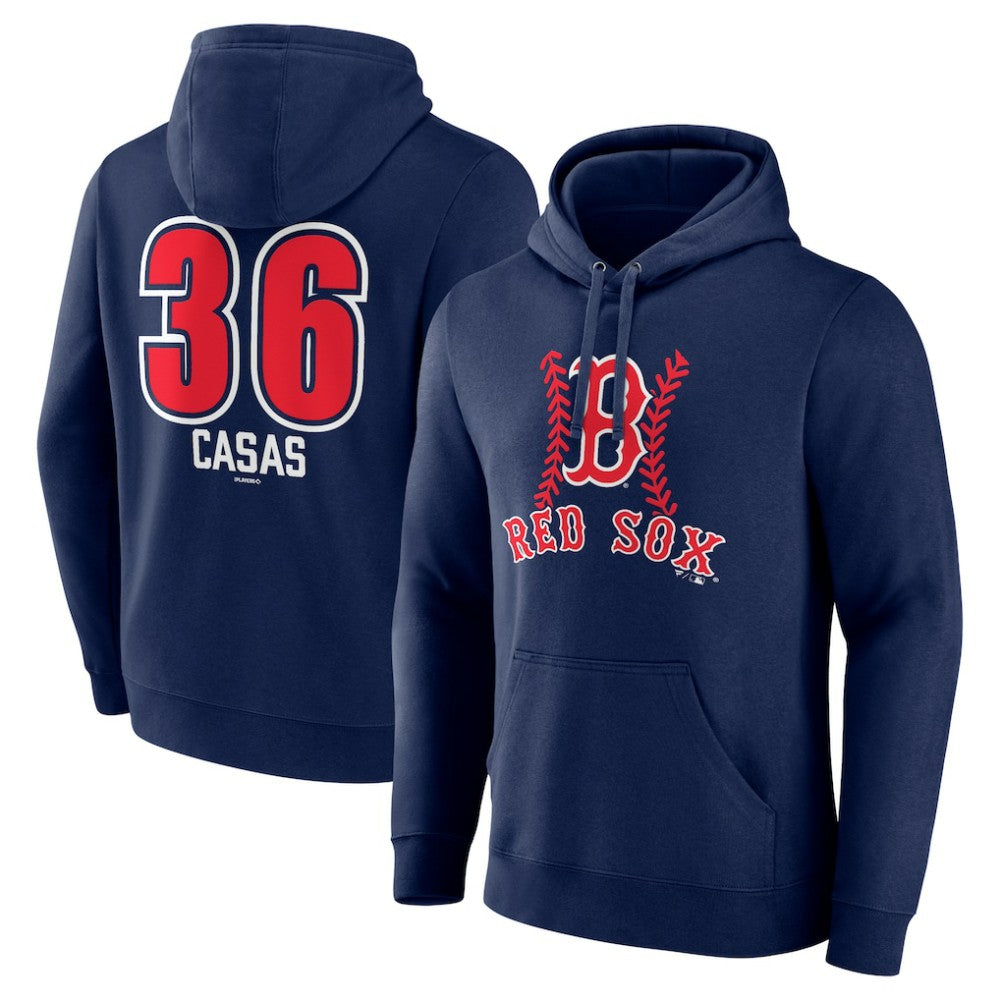 Triston Casas Boston Red Sox Fastball Player Name & Number Pullover Hoodie - Navy