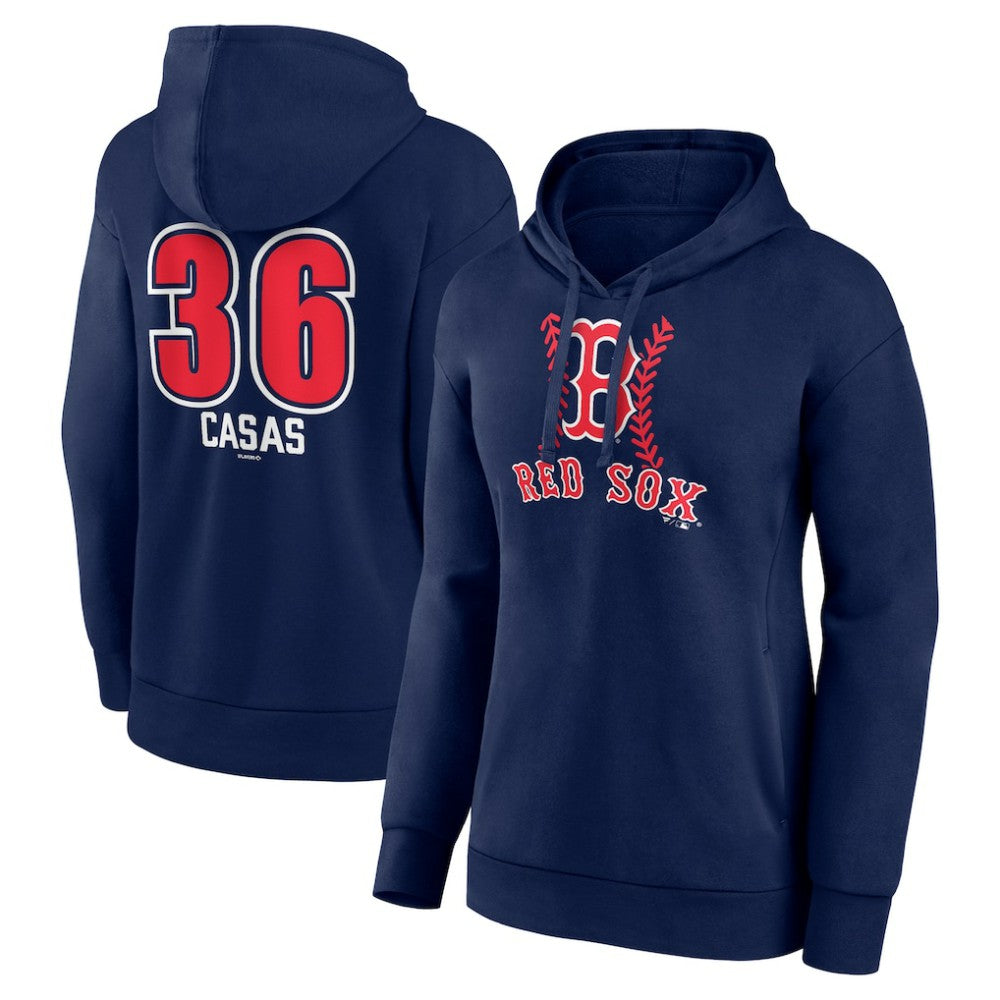 Triston Casas Boston Red Sox Women's Fastball Player Name & Number Pullover Hoodie - Navy