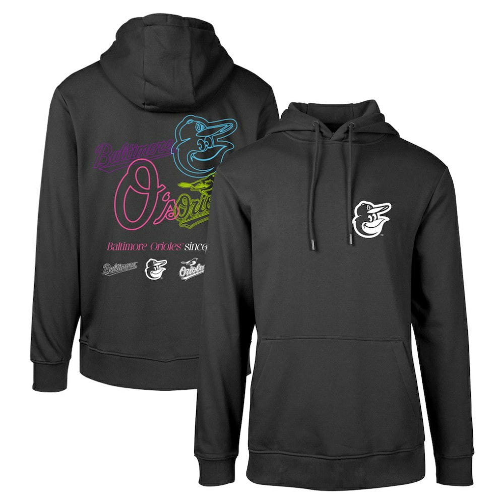 Baltimore Orioles Levelwear Podium Vintage Pullover Hoodie - Black