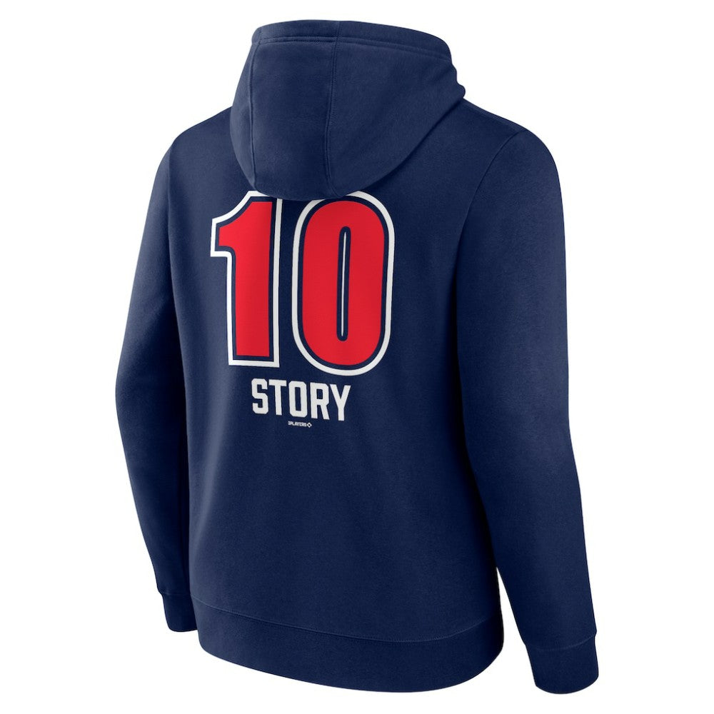 Trevor Story Boston Red Sox Fastball Player Name & Number Pullover Hoodie - Navy