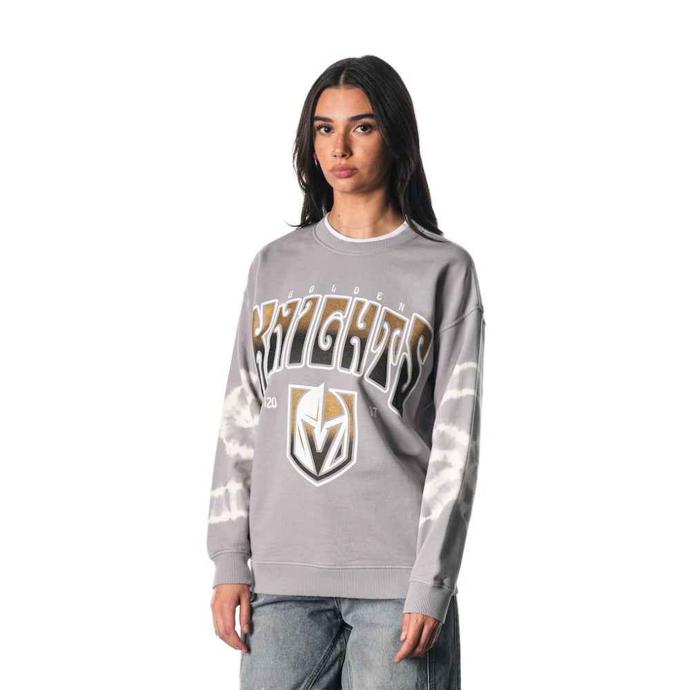 Vegas Golden Knights The Wild Collective Unisex Tie-Dye Double Collar Pullover Sweatshirt