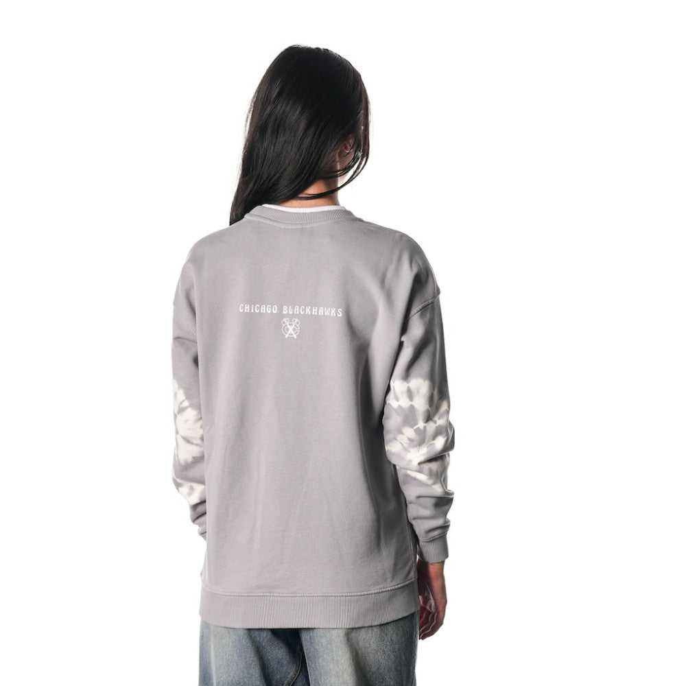 Chicago Blackhawks The Wild Collective Unisex Tie-Dye Double Collar Pullover Sweatshirt