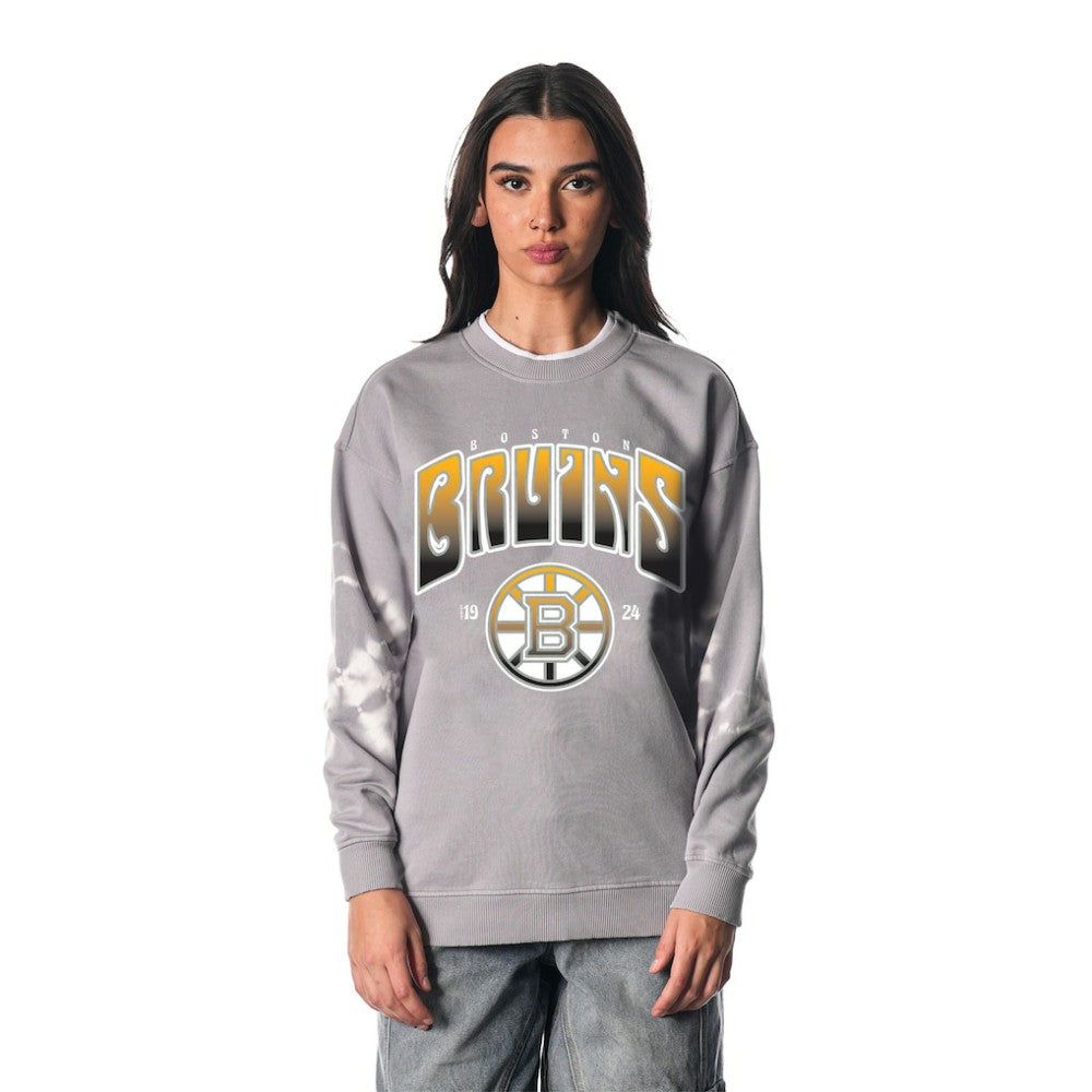 Boston Bruins The Wild Collective Unisex Tie-Dye Double Collar Pullover Sweatshirt
