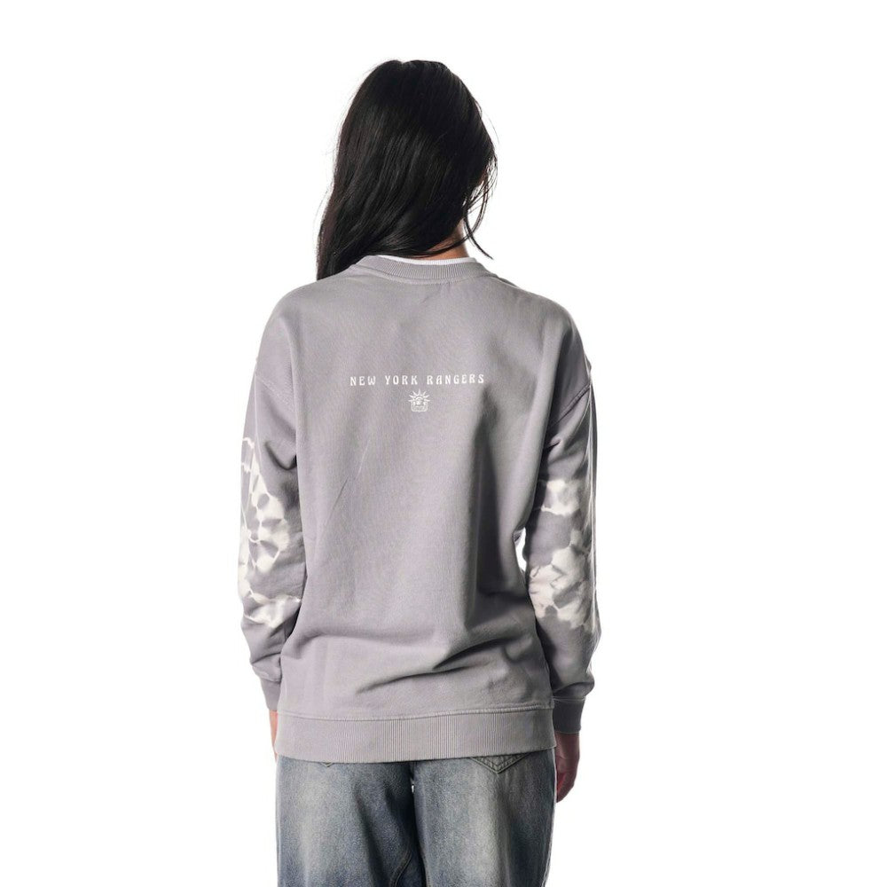 New York Rangers The Wild Collective Unisex Tie-Dye Double Collar Pullover Sweatshirt