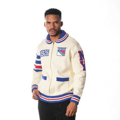 New York Rangers The Wild Collective Unisex Jacquard Full-Zip Sweater