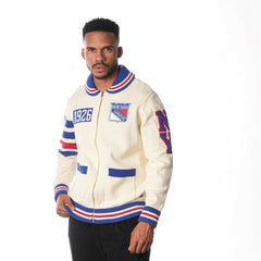 New York Rangers The Wild Collective Unisex Jacquard Full-Zip Sweater