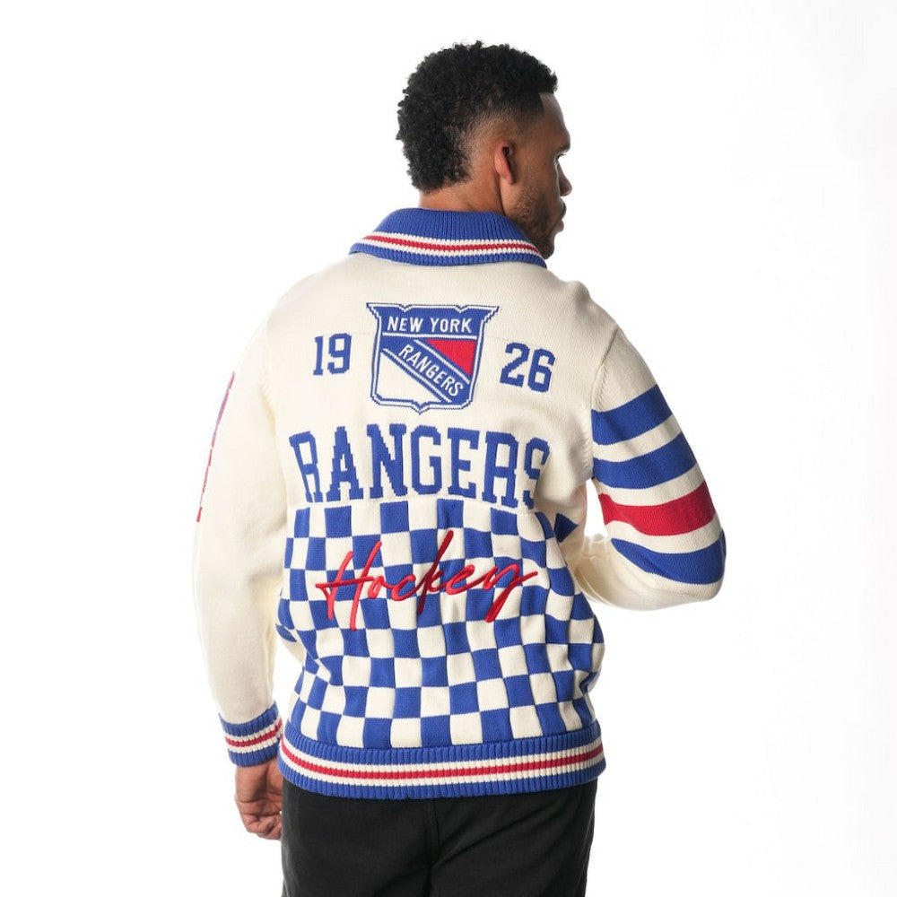 New York Rangers The Wild Collective Unisex Jacquard Full-Zip Sweater
