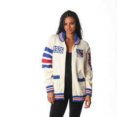 New York Rangers The Wild Collective Unisex Jacquard Full-Zip Sweater