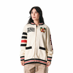 Chicago Blackhawks The Wild Collective Unisex Jacquard Full-Zip Sweater
