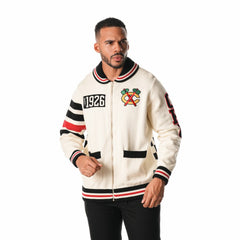 Chicago Blackhawks The Wild Collective Unisex Jacquard Full-Zip Sweater