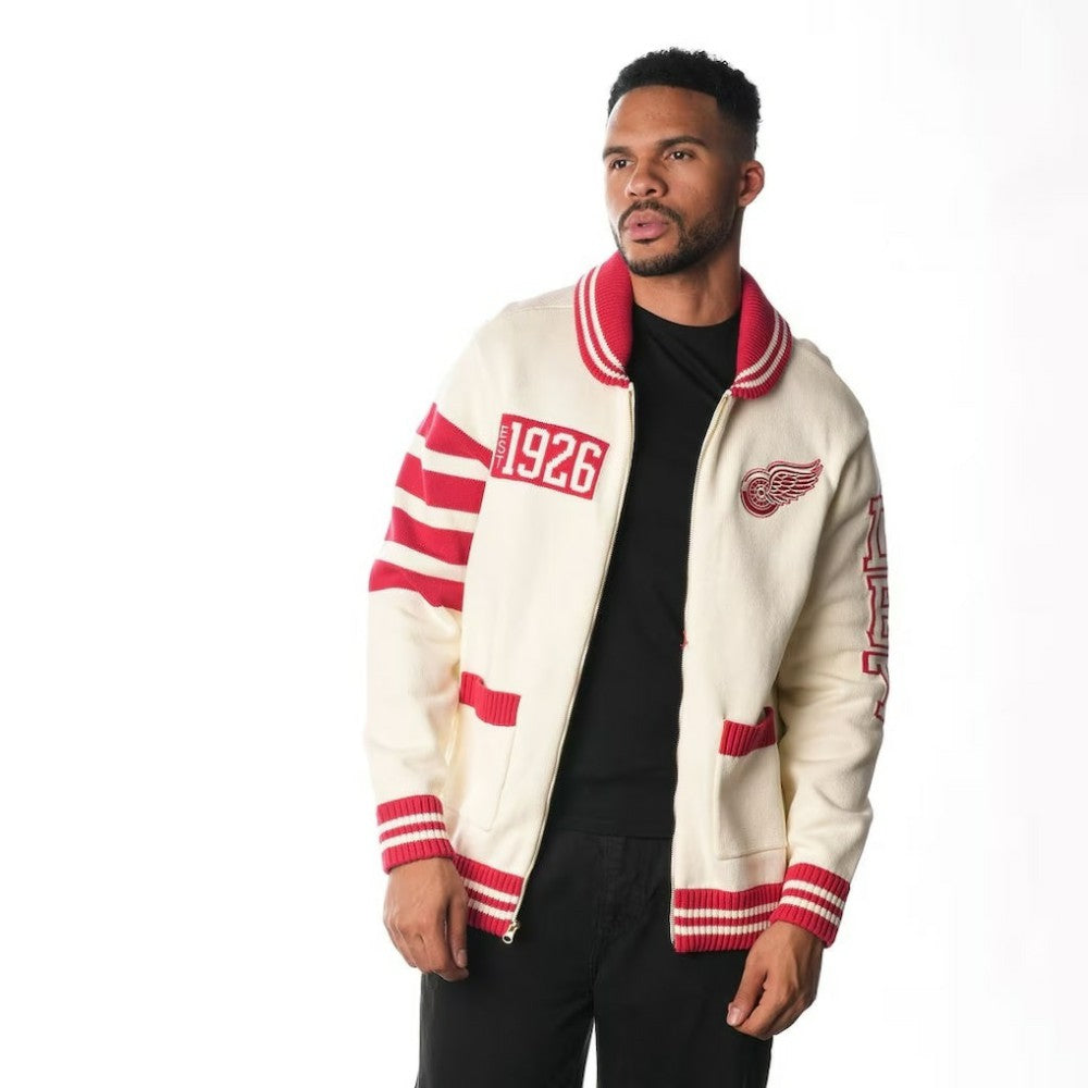 Detroit Red Wings The Wild Collective Unisex Jacquard Full-Zip Sweater