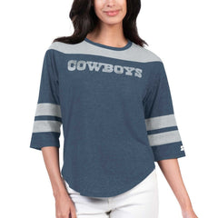 NFL Dallas Cowboys Starter Women's Fullback Tri-Blend 3/4-Sleeve T-Shirt