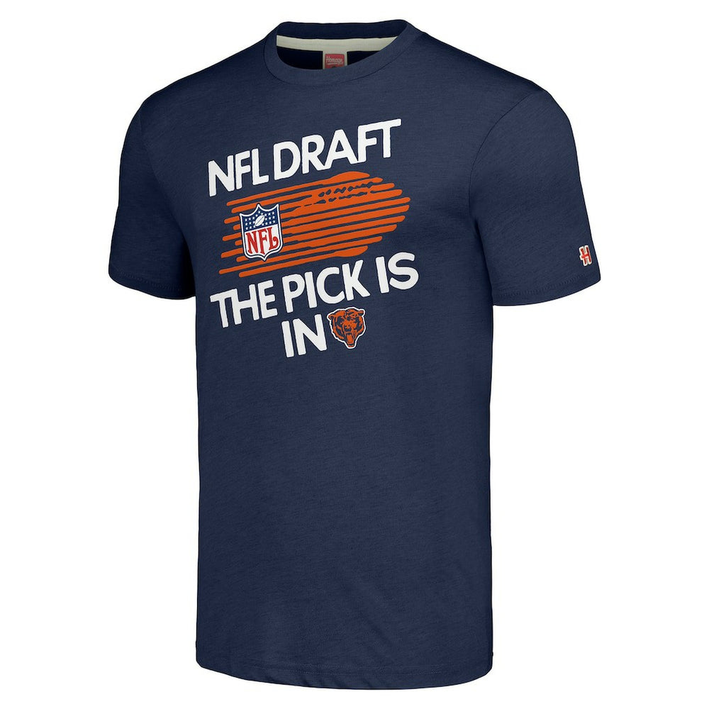 NFL Chicago Bears Homage Unisex 2024 Team Draft Tri-Blend T-Shirt