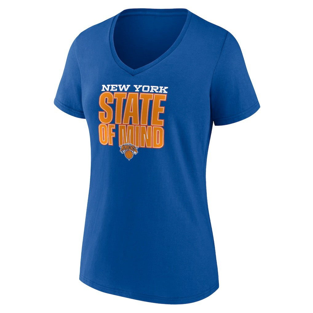 New York Knicks Pick & Roll Coverage V-Neck T-Shirt - Blue | New Era sale