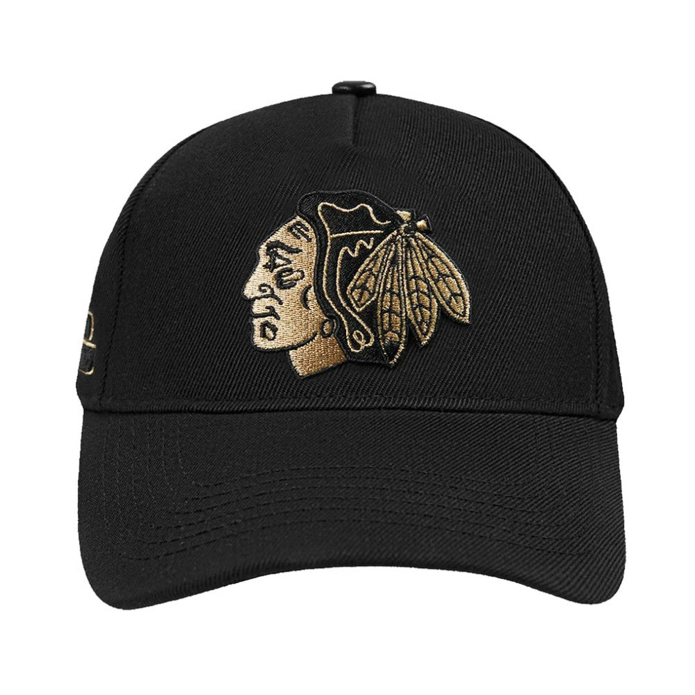 Chicago Blackhawks Pro Standard Metallic Logo Pinch Front Adjustable Hat