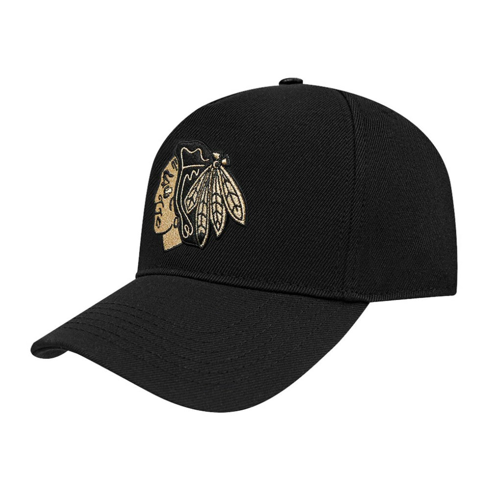 Chicago Blackhawks Pro Standard Metallic Logo Pinch Front Adjustable Hat