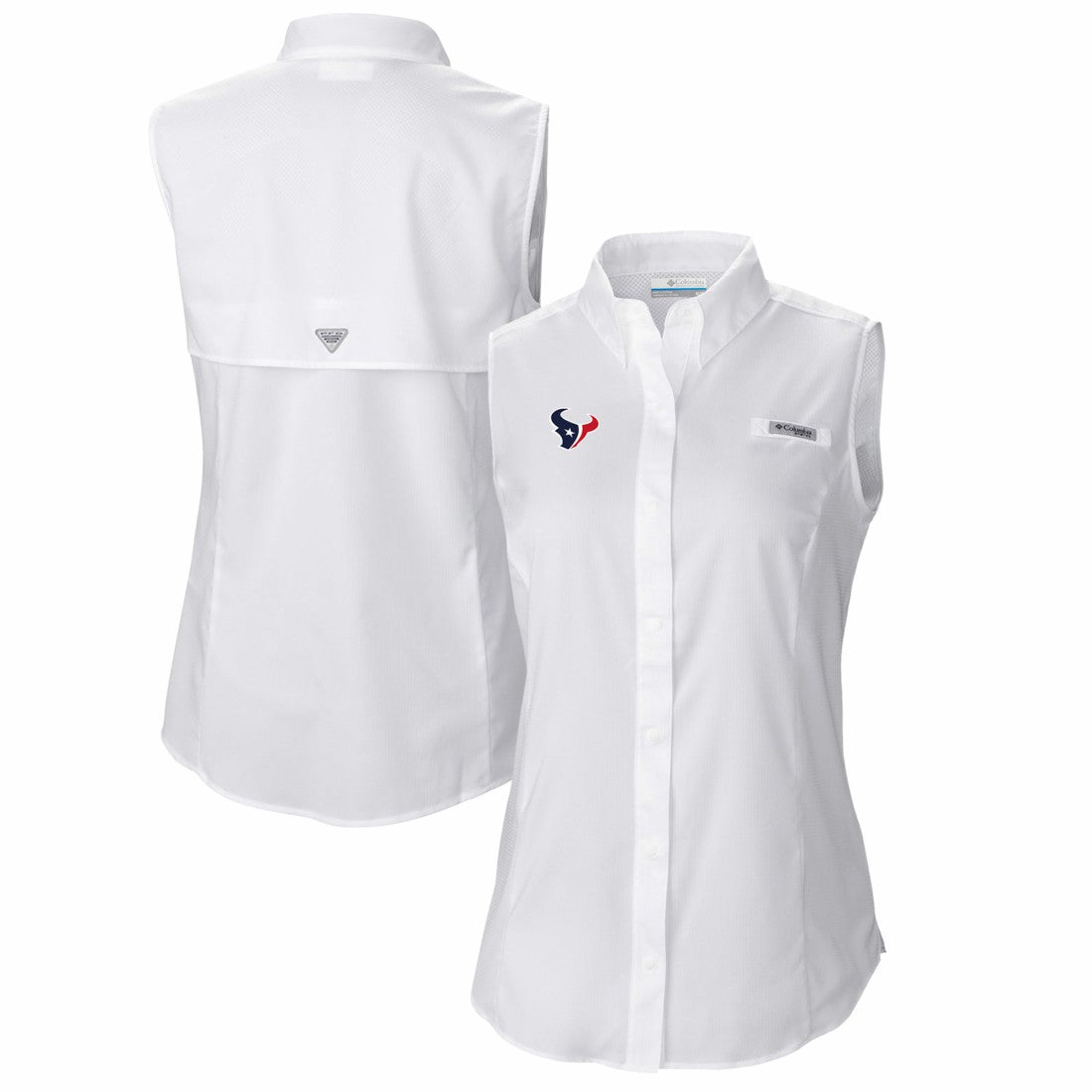 NFL Houston Texans Women's PFG Tamiami Omni-Shade Sleeveless Button-Up Shirt