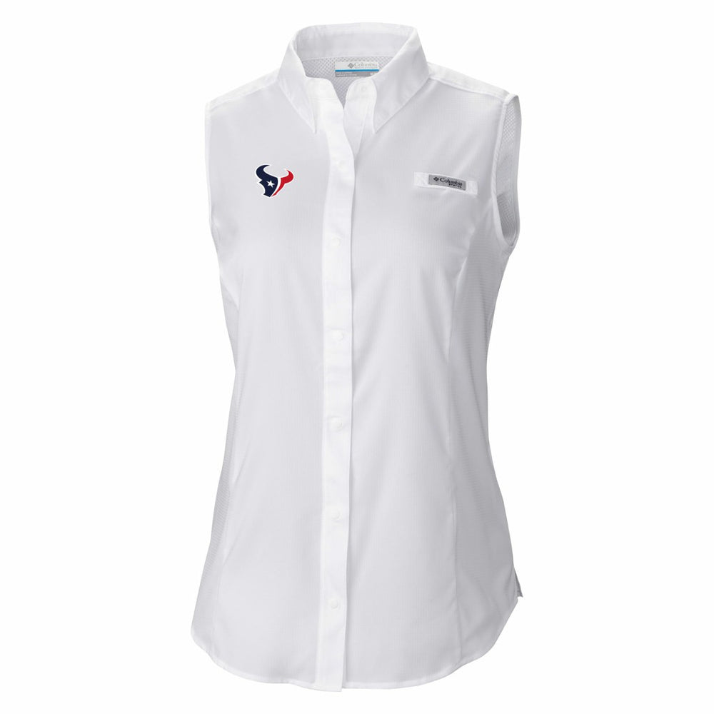 NFL Houston Texans Women's PFG Tamiami Omni-Shade Sleeveless Button-Up Shirt