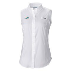 NFL Miami Dolphins Women's PFG Tamiami Omni-Shade Sleeveless Button-Up Shirt