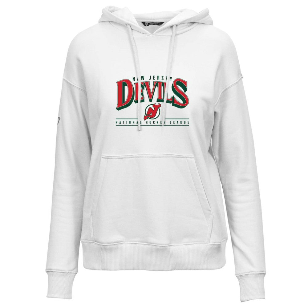 New Jersey Devils Levelwear Women's Retro Adorn Spellout Pullover Hoodie
