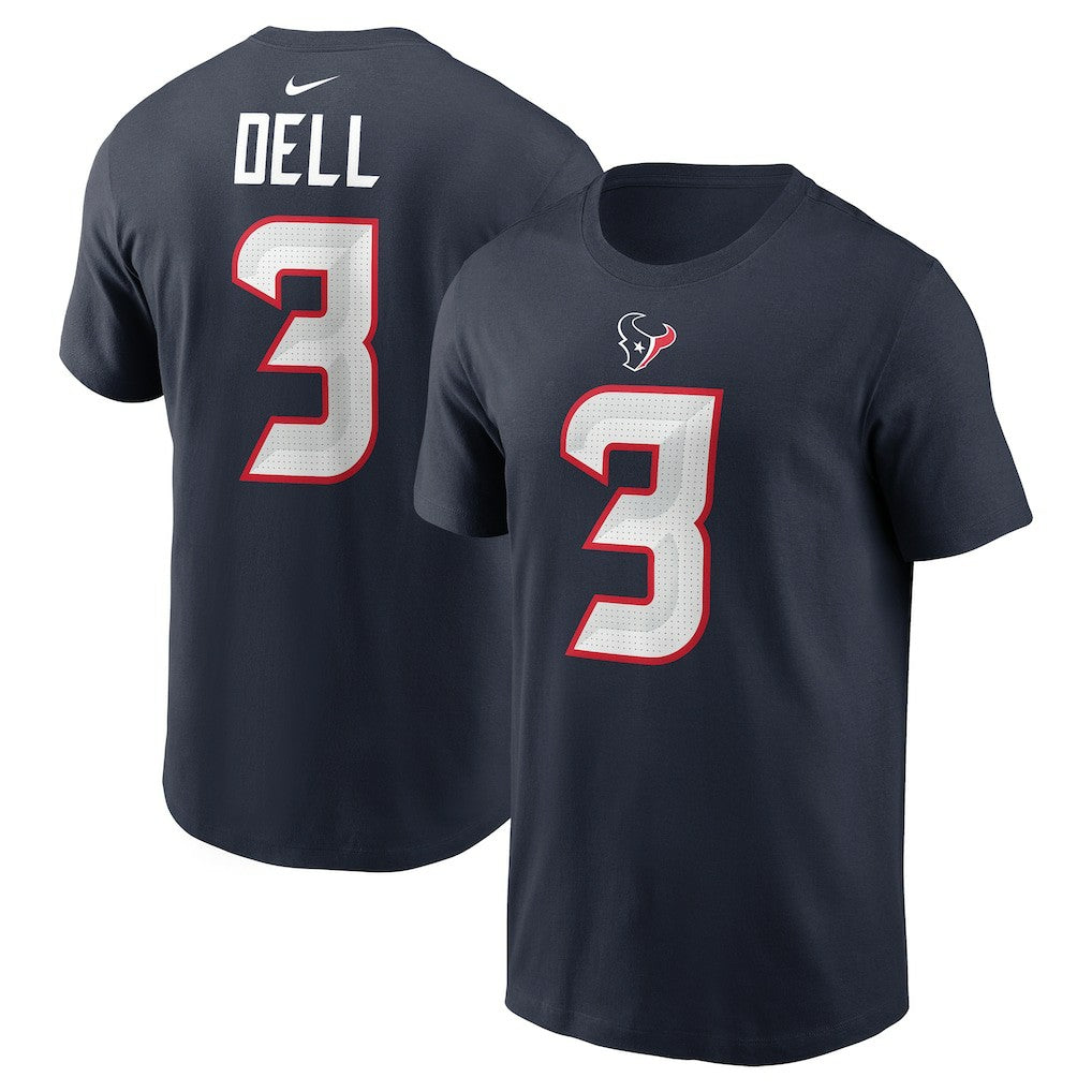 NFL Houston Texans Tank Dell  Player Name & Number T-Shirt