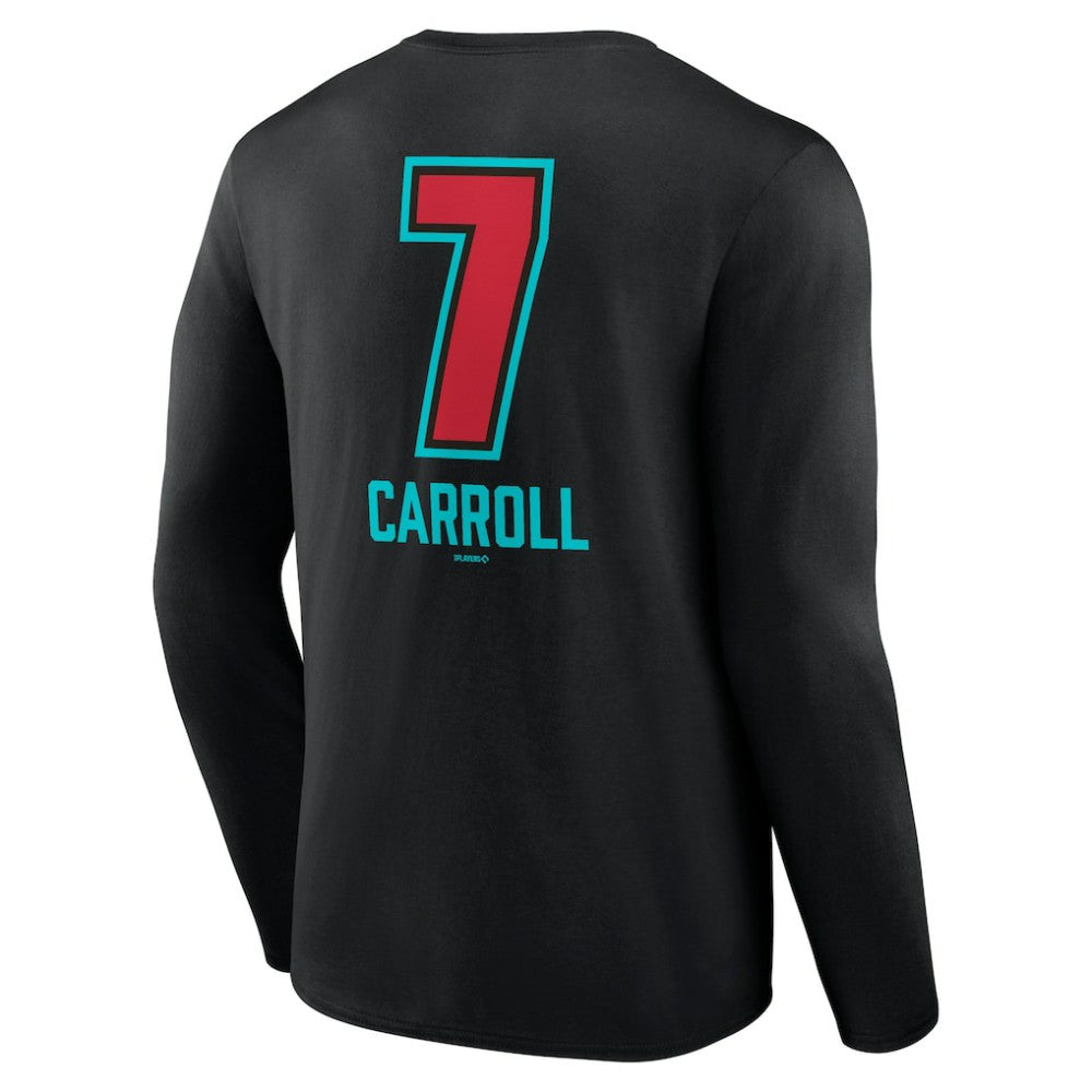 Corbin Carroll Arizona Diamondbacks Name & Number Fastball Long Sleeve T-Shirt - Black
