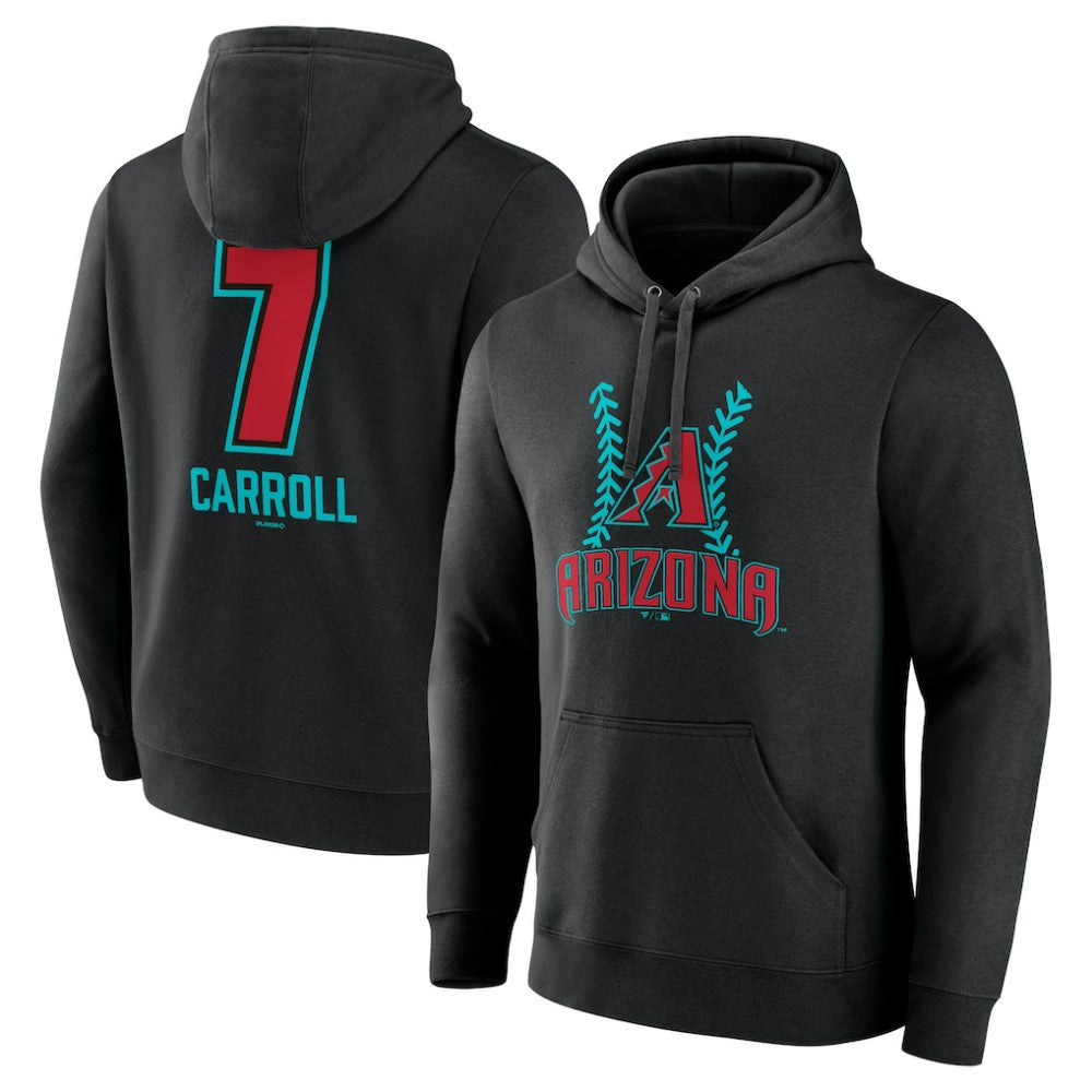 Corbin Carroll Arizona Diamondbacks Name & Number Fastball Pullover Hoodie - Black