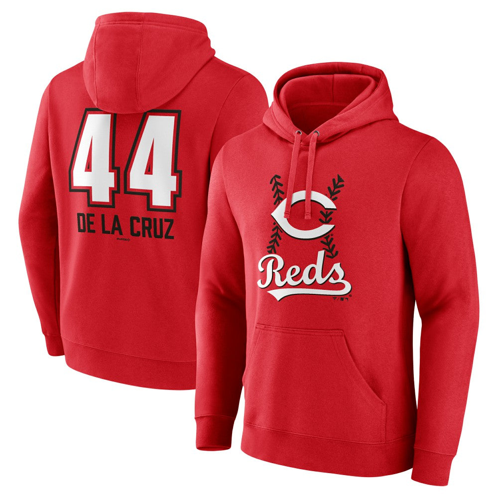 Elly De La Cruz Cincinnati Reds Name & Number Fastball Pullover Hoodie - Red