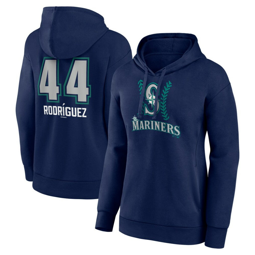 Julio Rodríguez Seattle Mariners Women's Name & Number Fastball Pullover Hoodie - Navy