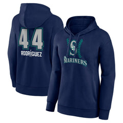 Julio Rodríguez Seattle Mariners Women's Name & Number Fastball Pullover Hoodie - Navy