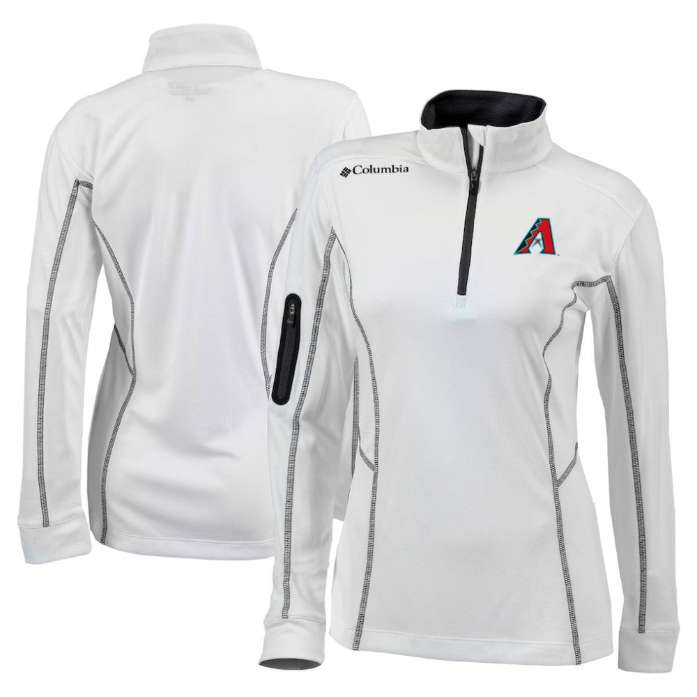 Arizona Diamondbacks Women's Omni-Wick Shotgun Quarter-Zip Pullover Top - White | Columbia