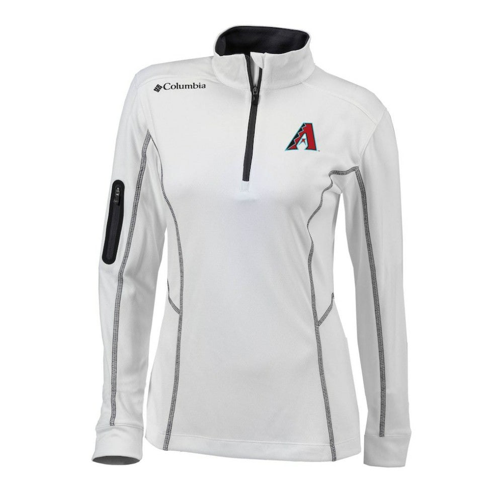 Arizona Diamondbacks Women's Omni-Wick Shotgun Quarter-Zip Pullover Top - White | Columbia