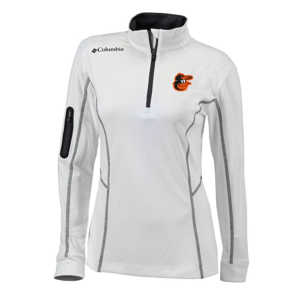 Baltimore Orioles Women's Omni-Wick Shotgun Quarter-Zip Pullover Top - White | Columbia