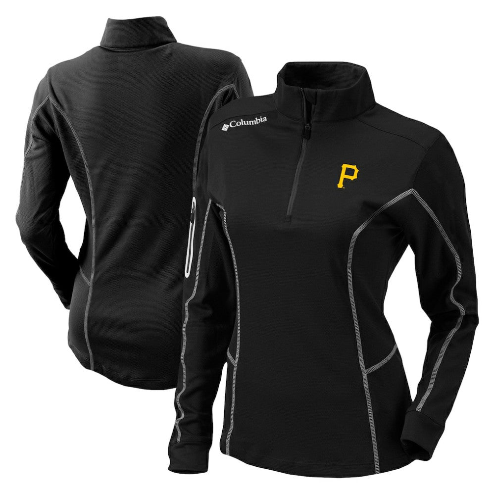 Pittsburgh Pirates Women's Omni-Wick Shotgun Quarter-Zip Pullover Top - Black | Columbia