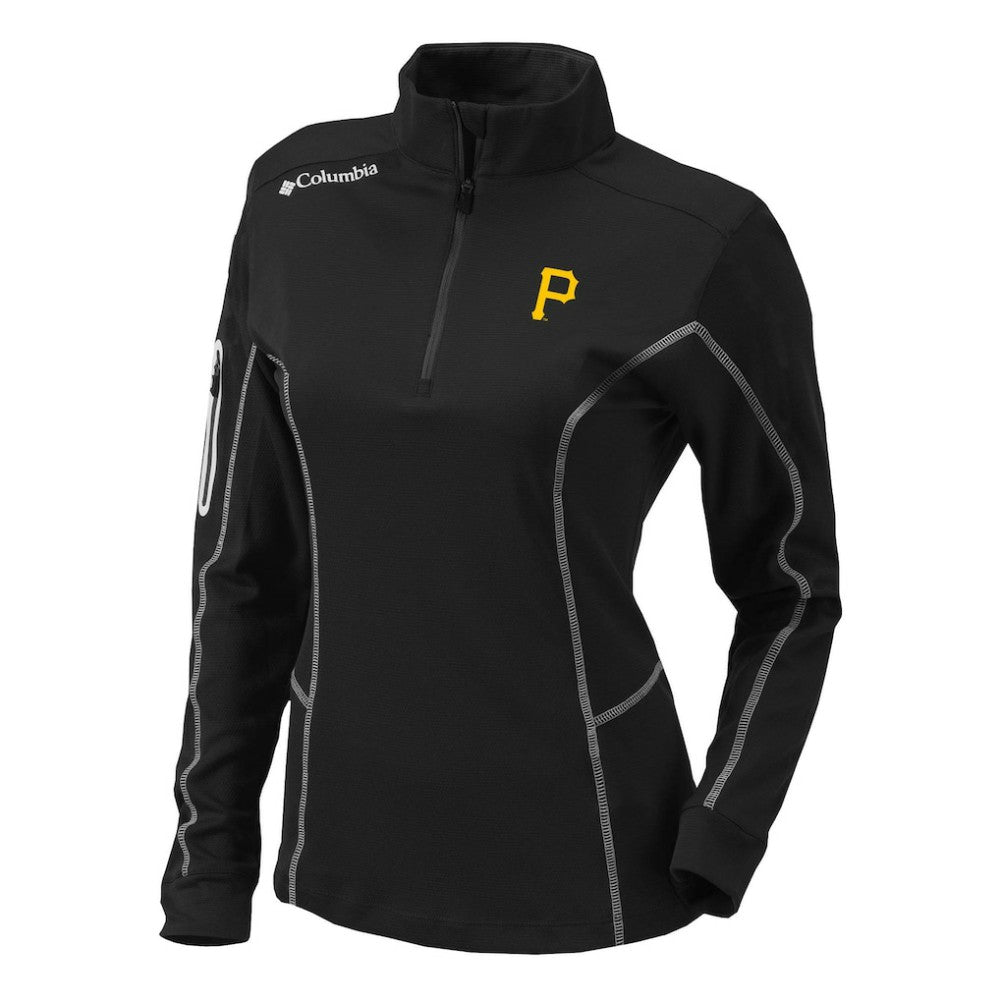 Pittsburgh Pirates Women's Omni-Wick Shotgun Quarter-Zip Pullover Top - Black | Columbia