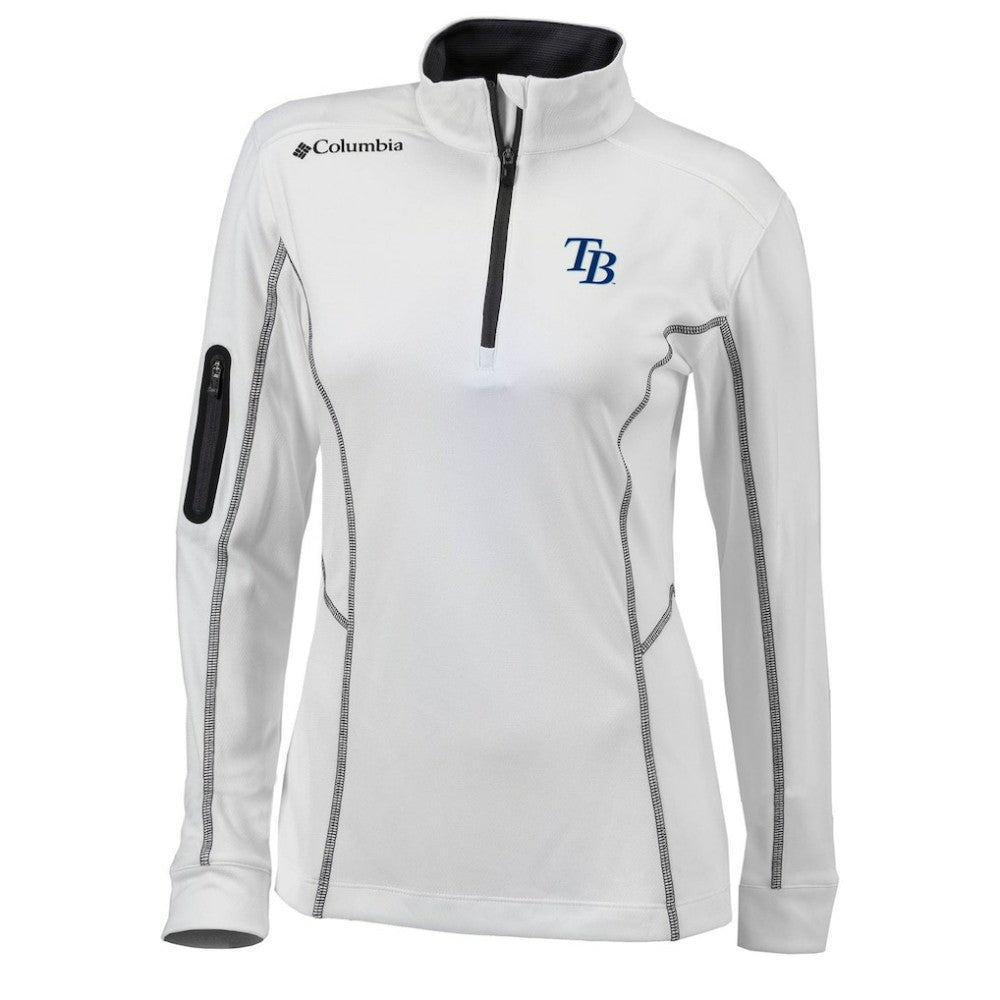 Tampa Bay Rays Women's Omni-Wick Shotgun Quarter-Zip Pullover Top - White | Columbia
