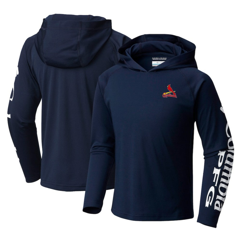 St. Louis Cardinals Youth Terminal Tackle Long Sleeve Hoodie T-Shirt - Navy | Columbia