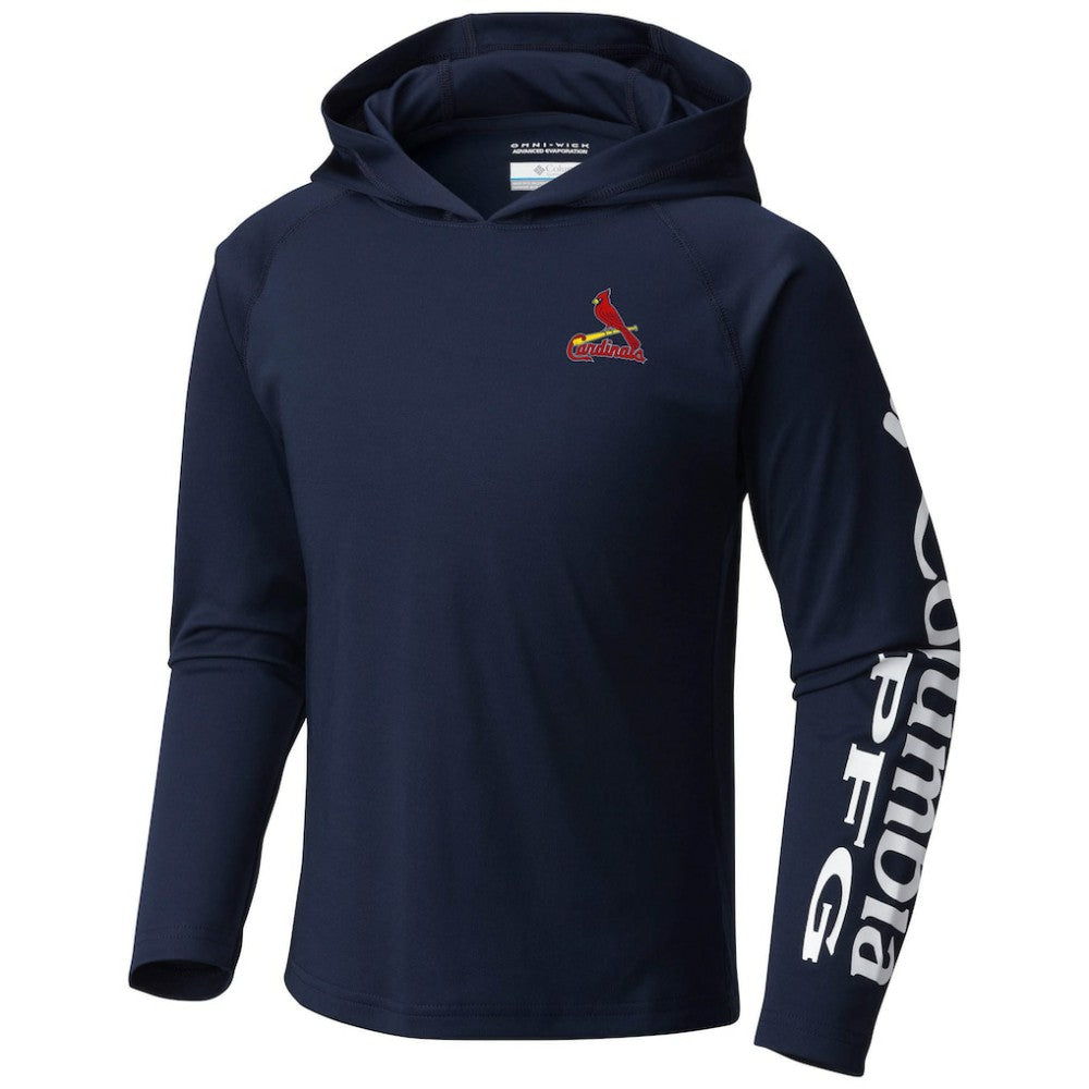St. Louis Cardinals Youth Terminal Tackle Long Sleeve Hoodie T-Shirt - Navy | Columbia
