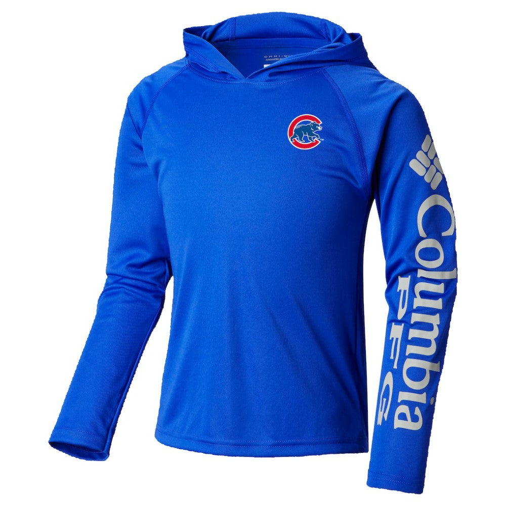 Chicago Cubs Youth Terminal Tackle Long Sleeve Hoodie T-Shirt - Royal | Columbia