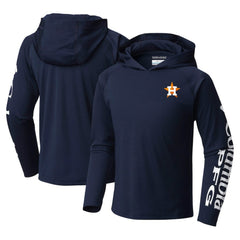 Houston Astros Youth Terminal Tackle Long Sleeve Hoodie T-Shirt - Navy | Columbia